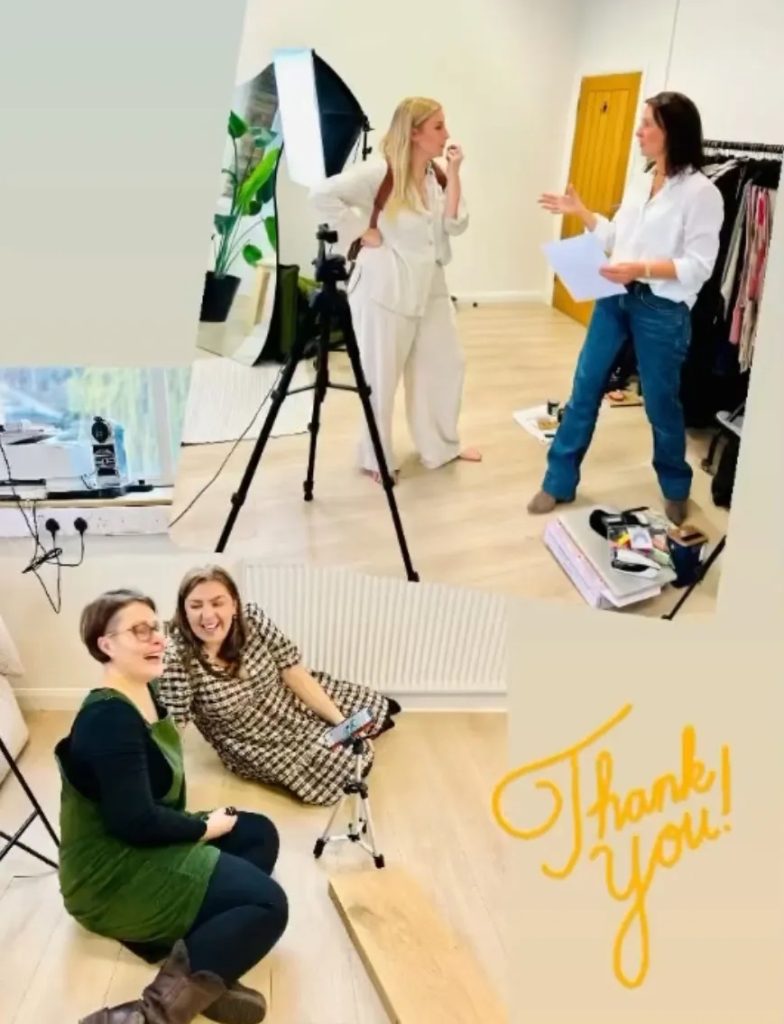 Sophie, of Sophie Seddon PR, talking to Jodi, of Jodi Peake Photography during her photography content workshop.