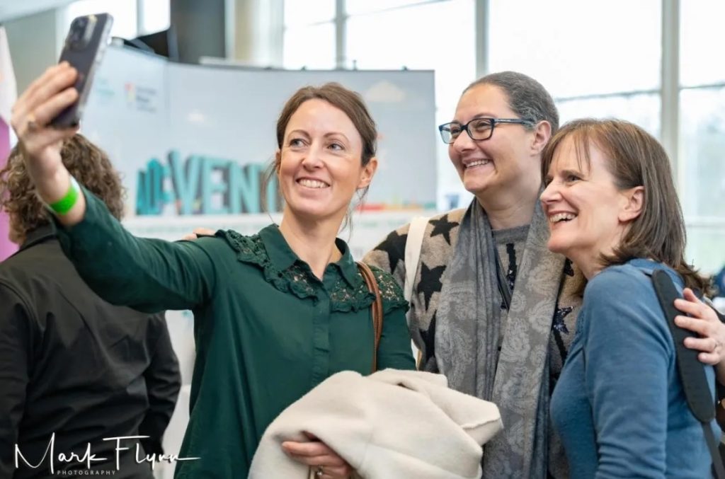 Sophie, of Sophie Seddon PR, taking a selfie at the MyConference in Kirklees at the John Smith Stadium, Huddersfield, West Yorkshire.