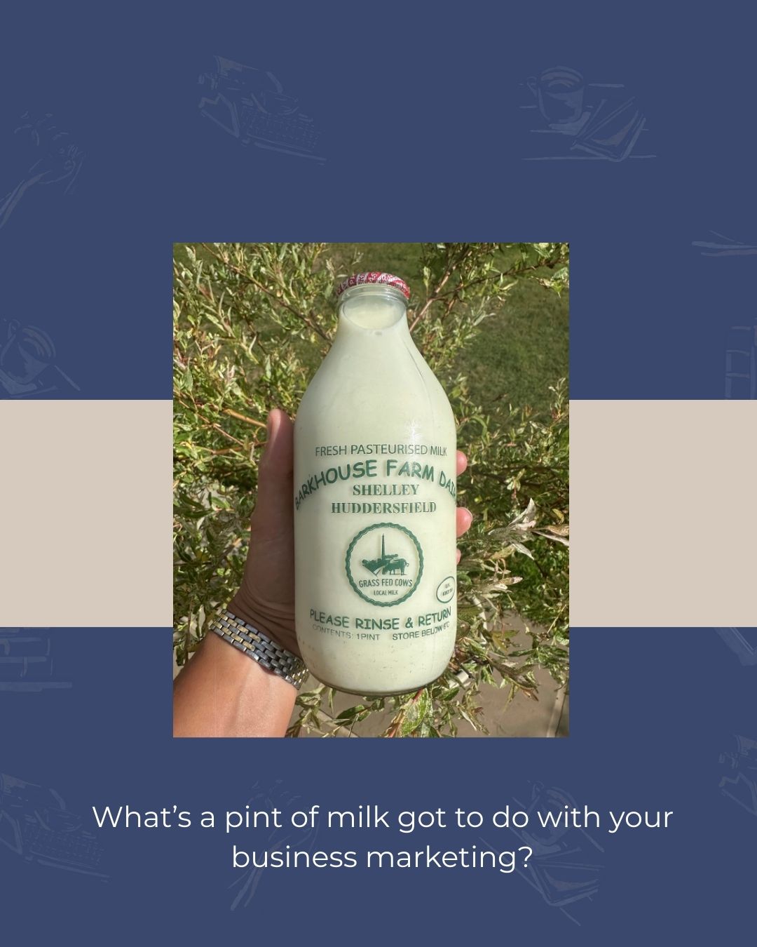 A traditional glass bottle of fresh milk on a doorstep, symbolising the chain of people it takes to deliver your marketing.